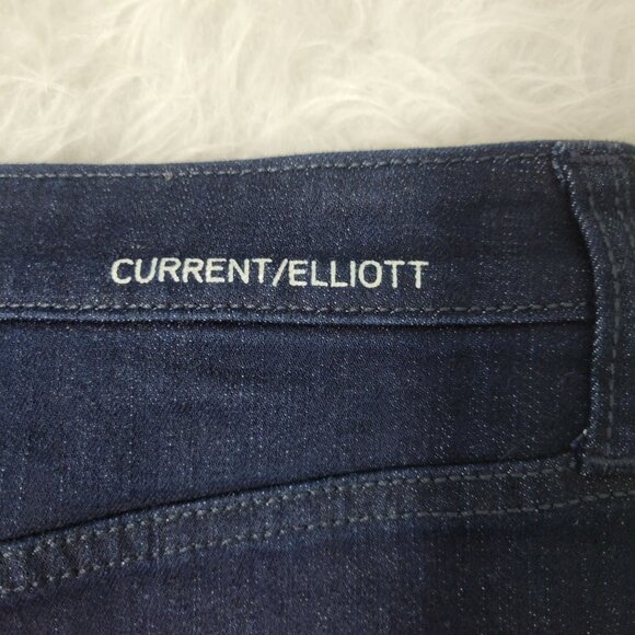 Current/Elliot Dark Wash Blue Denim Red Pocket Mini Jean Skirt 30 - Picture 12 of 12
